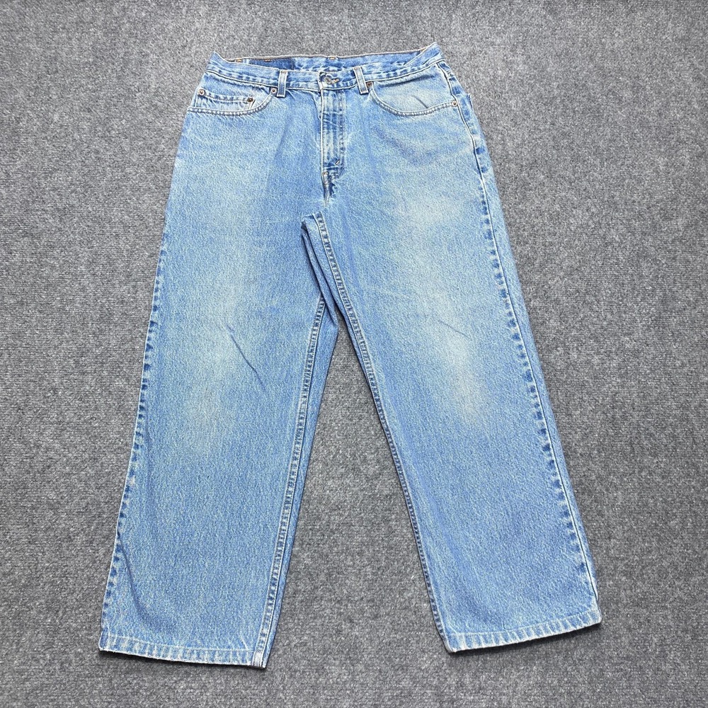 Vintage Levis Jeans Men 32x27 Blue 901 Relaxed Fit Straight Light Wash Tag 34x34